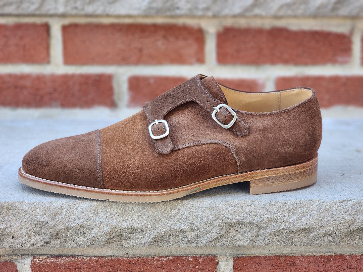 J.FitzPatrick - Oxford en daim pleine fleur - Marron foncé