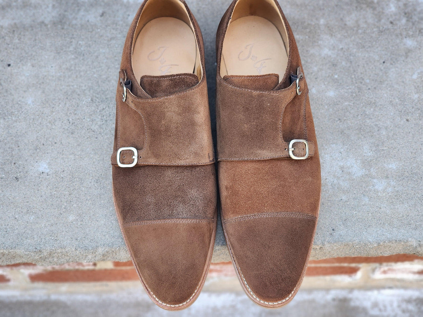 J.FitzPatrick - Oxford en daim pleine fleur - Marron foncé