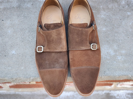 J.FitzPatrick - Double Monk Strap - Brown Suede (Second) - US 11