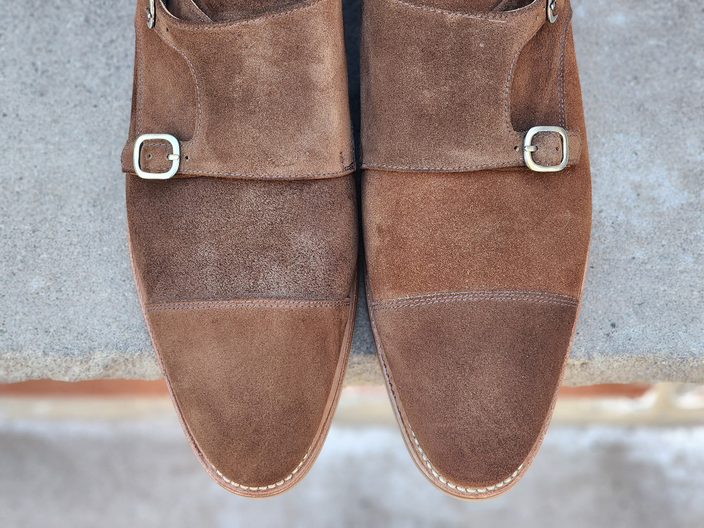 J.FitzPatrick - Oxford en daim pleine fleur - Marron foncé