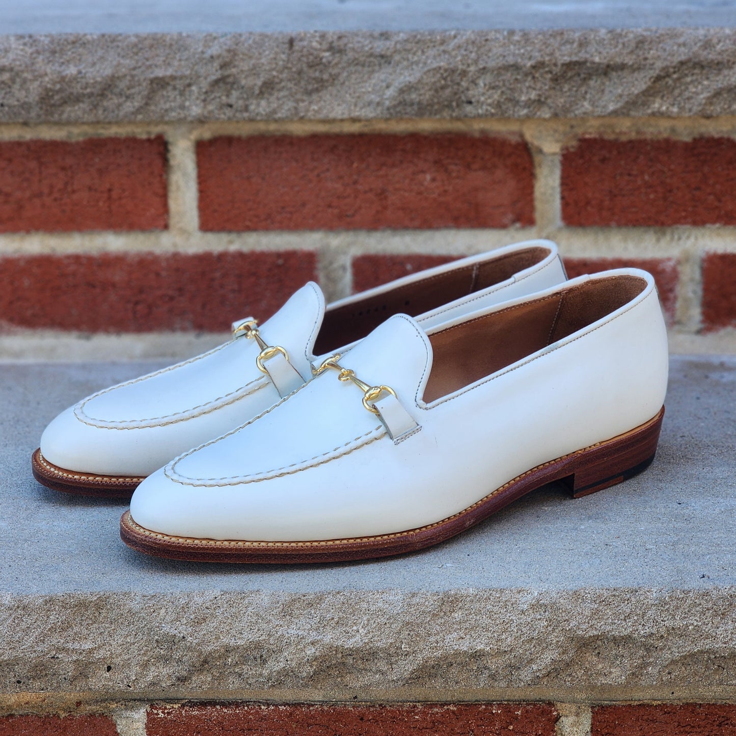 J.FitzPatrick - Bit Loafers - White Calf (Second) - US 9