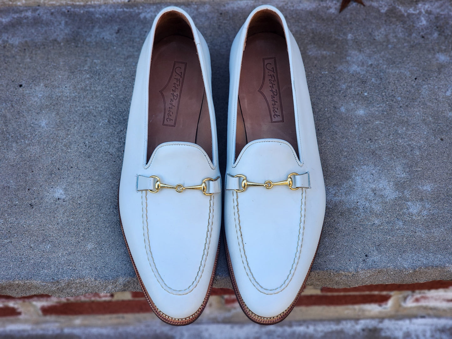 J.FitzPatrick - Bit Loafers - White Calf (Second) - US 9