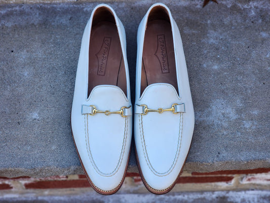 J.FitzPatrick - Bit Loafers - White Calf (Second) - US 9