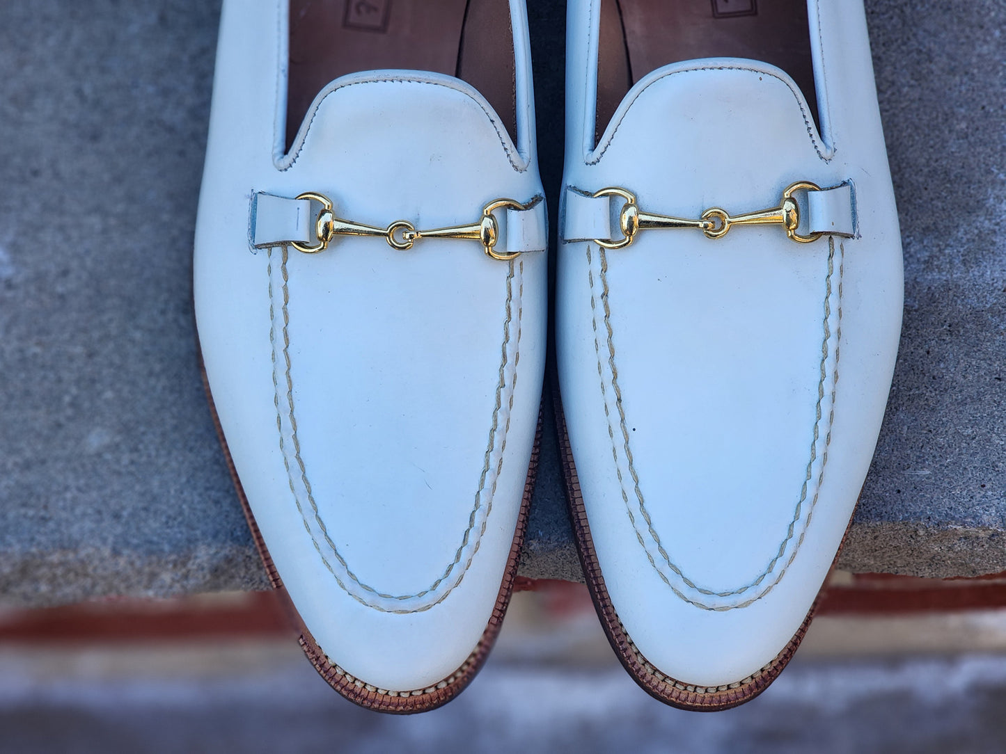 J.FitzPatrick - Bit Loafers - White Calf (Second) - US 9