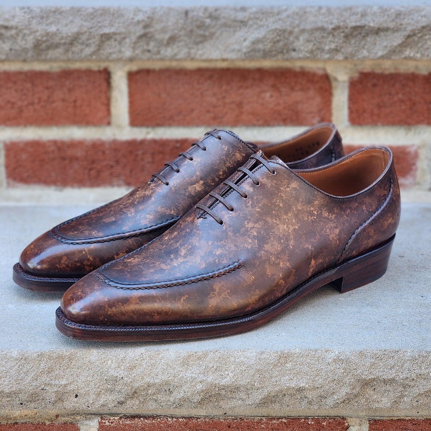 J.FitzPatrick - Oxford en daim pleine fleur - Marron foncé