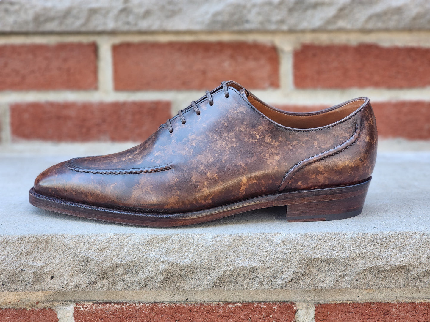 J.FitzPatrick - Oxford en daim pleine fleur - Marron foncé