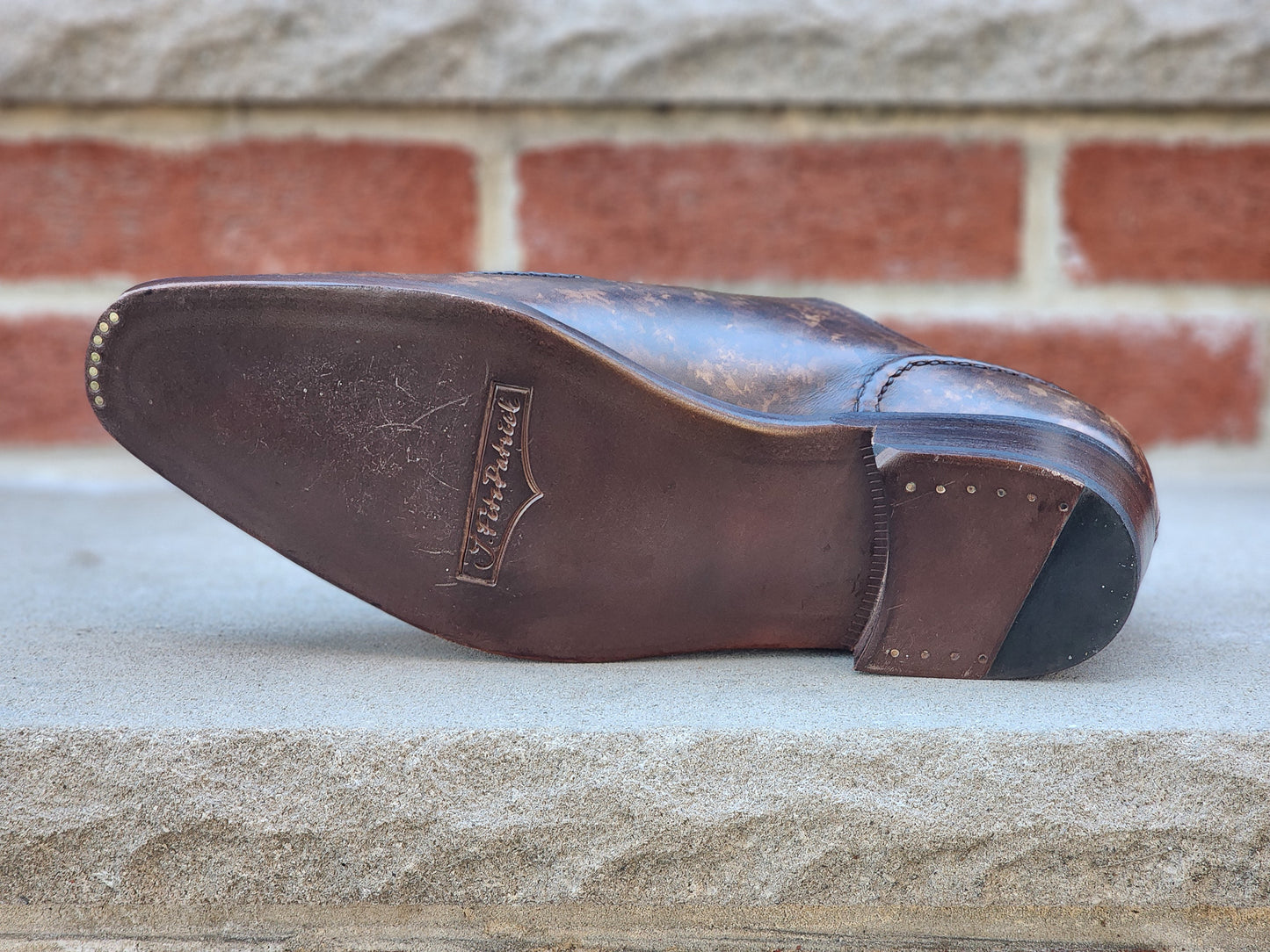 J.FitzPatrick - Oxford en daim pleine fleur - Marron foncé