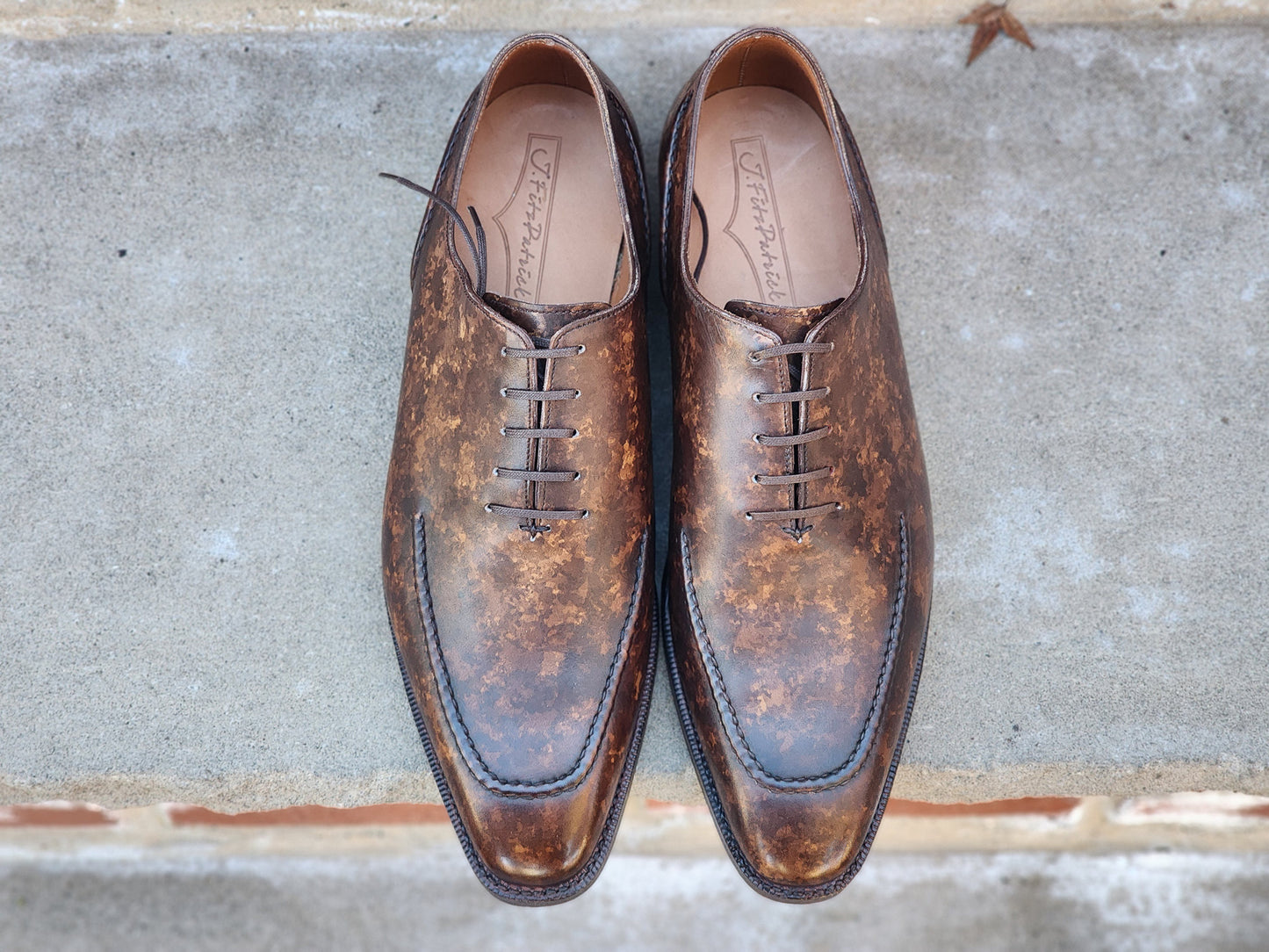 J.FitzPatrick - Oxford en daim pleine fleur - Marron foncé