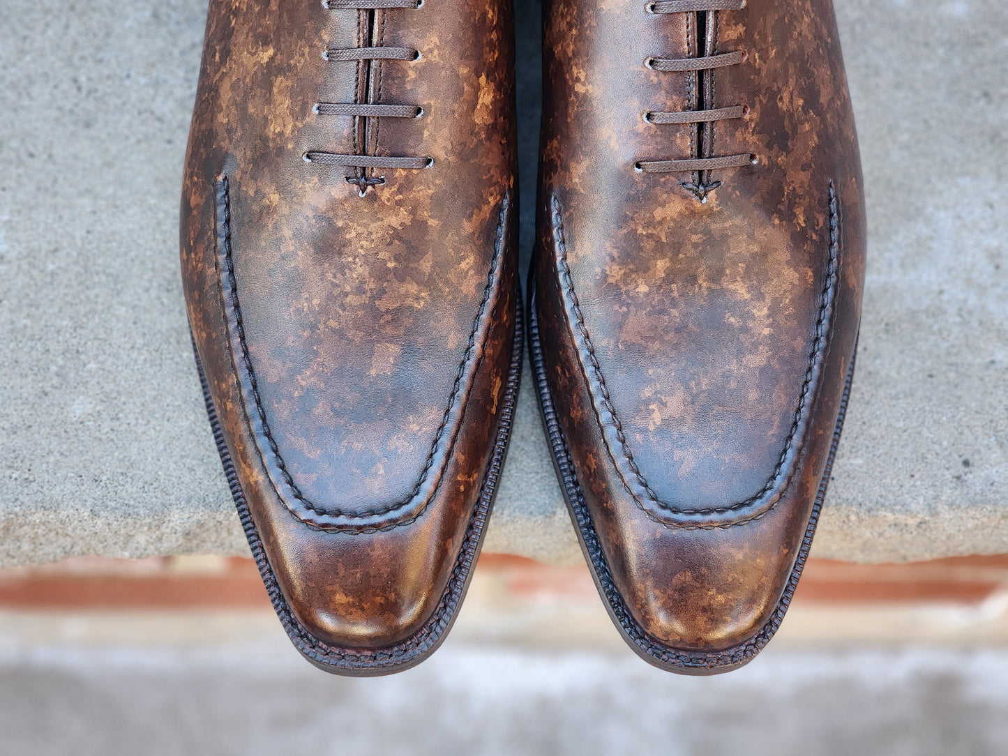 J.FitzPatrick - Oxford en daim pleine fleur - Marron foncé