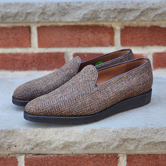 J.FitzPatrick - Whole Cut Loafers - Gold Tweed - US 9.5