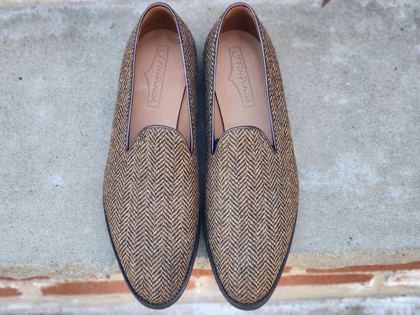 J.FitzPatrick - Whole Cut Loafers - Gold Tweed - US 9.5