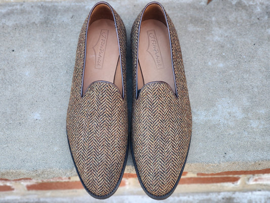 J.FitzPatrick - Whole Cut Loafers - Gold Tweed - US 9.5
