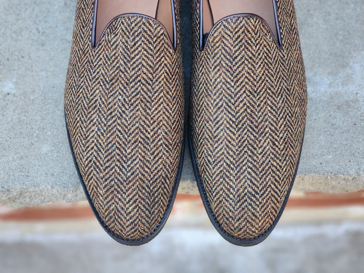 J.FitzPatrick - Whole Cut Loafers - Gold Tweed - US 9.5