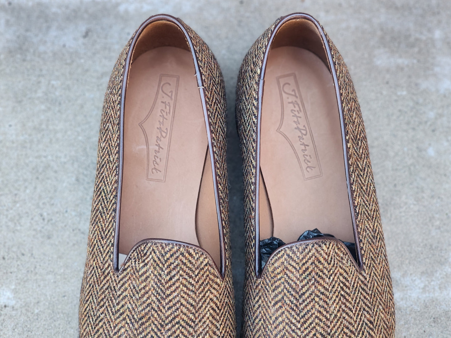 J.FitzPatrick - Whole Cut Loafers - Gold Tweed - US 9.5