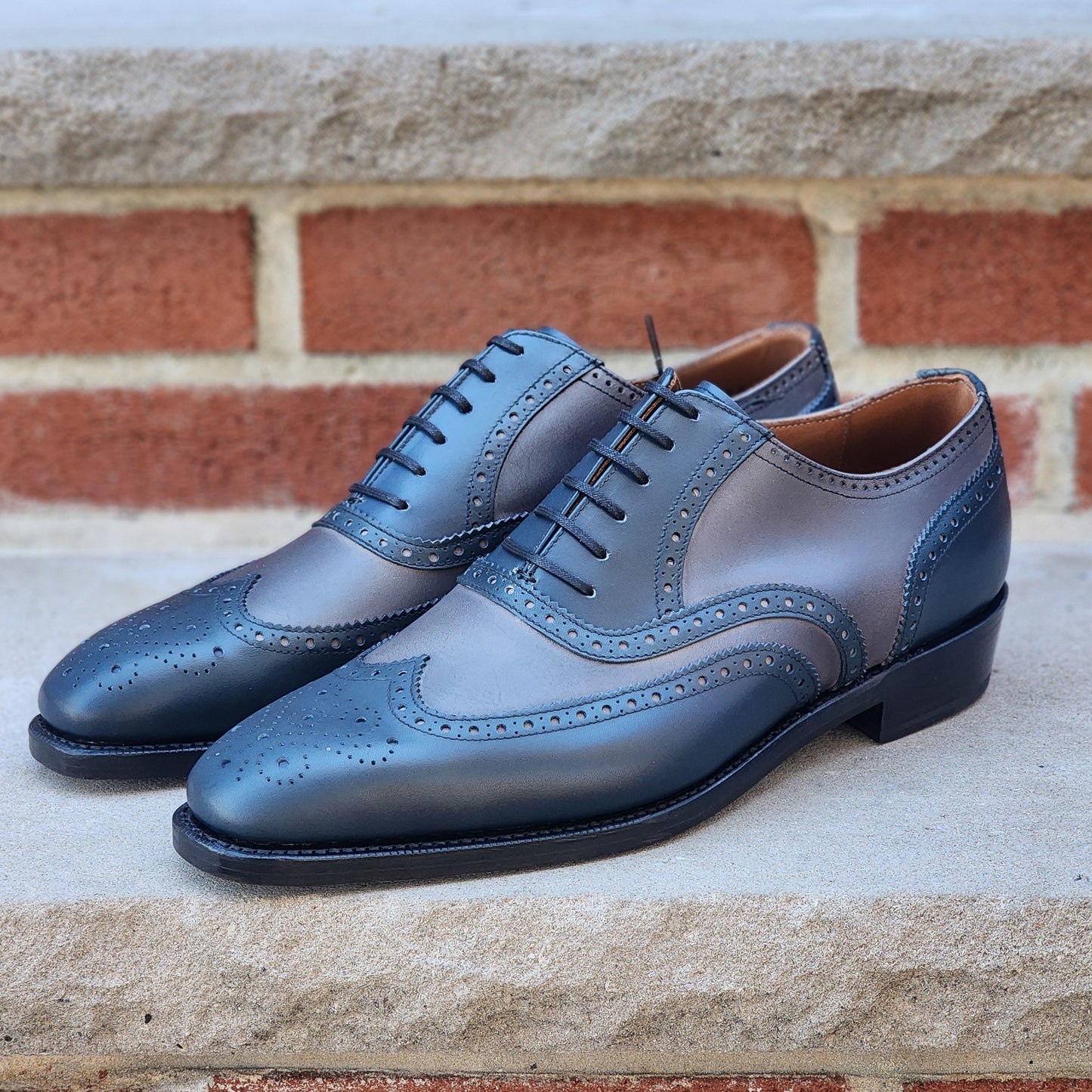 J.FitzPatrick - Oxford de una sola pieza de ante - Marrón oscuro