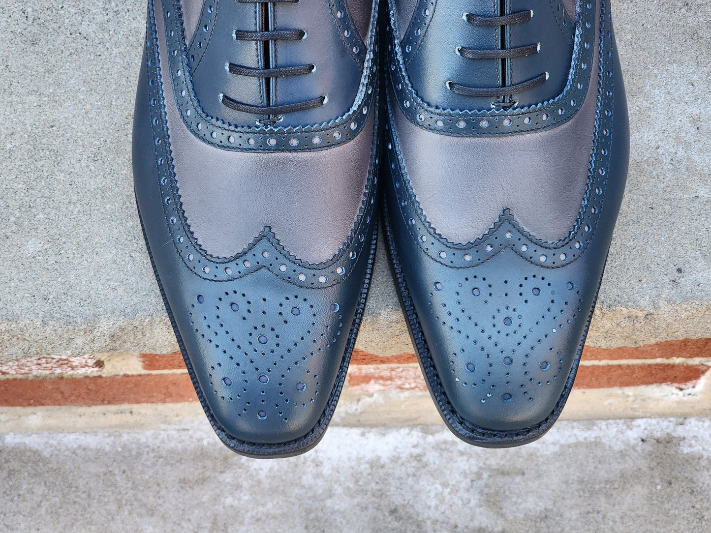 J.FitzPatrick - Oxford de una sola pieza de ante - Marrón oscuro