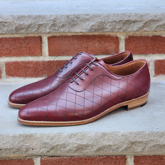 J.FitzPatrick - Quilted Adelaide Oxford - Burgundy Calf - US 13.5