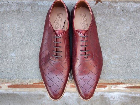 J.FitzPatrick - Quilted Adelaide Oxford - Burgundy Calf - US 13.5