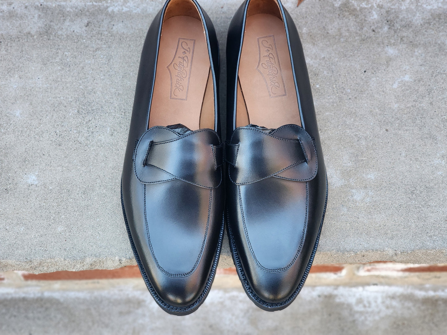J.FitzPatrick - Butterfly Loafers - Black Calf - US 12