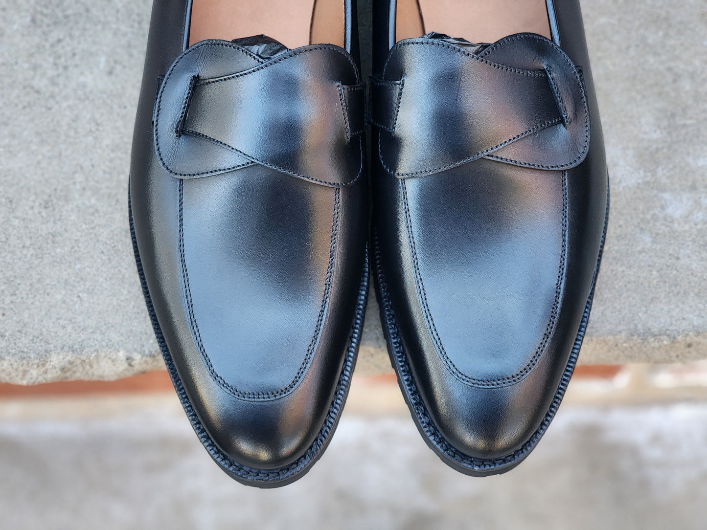 J.FitzPatrick - Butterfly Loafers - Black Calf - US 12