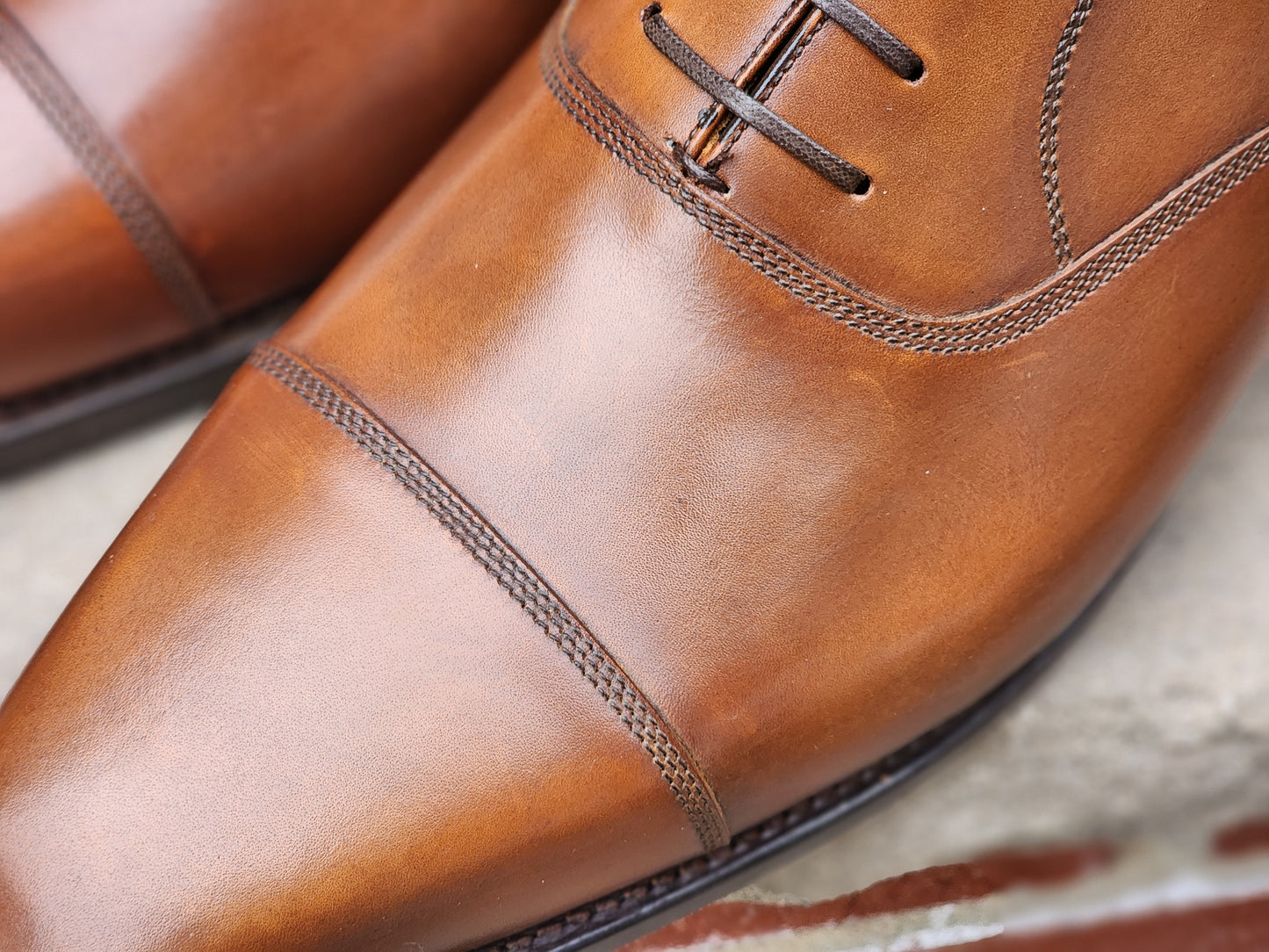 J.FitzPatrick - Cap Toe Oxford - Tan Calf (Second) - US 13