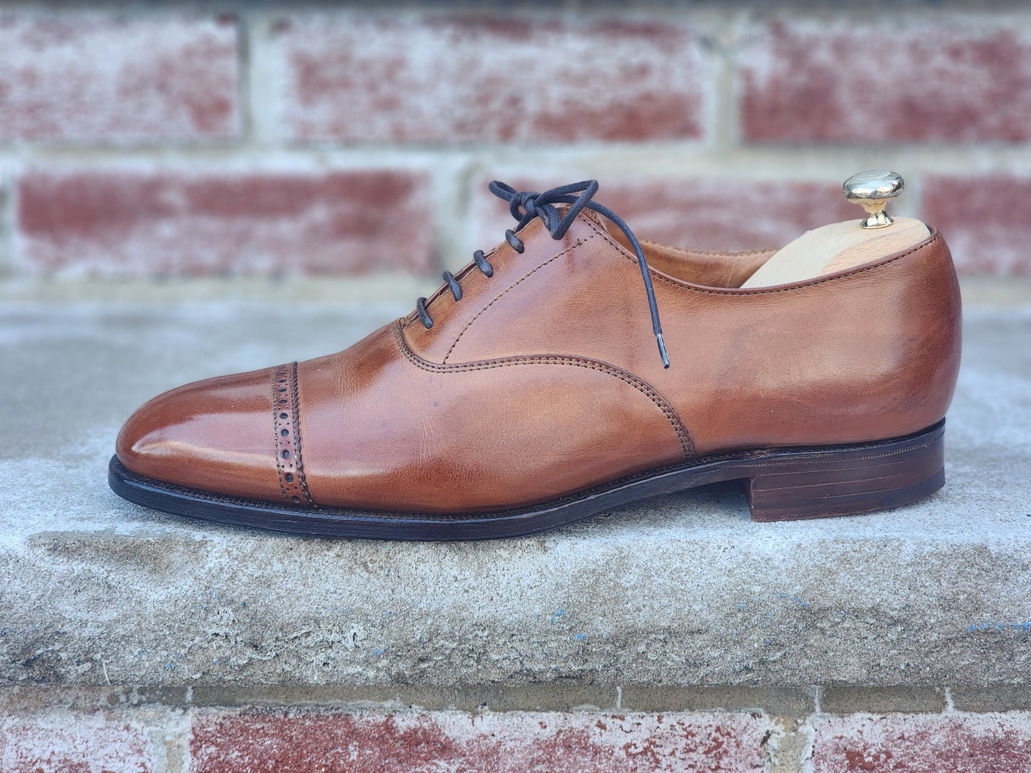 Ralph Lauren - Cap Toe Oxford - Tan Calf - US 7.5