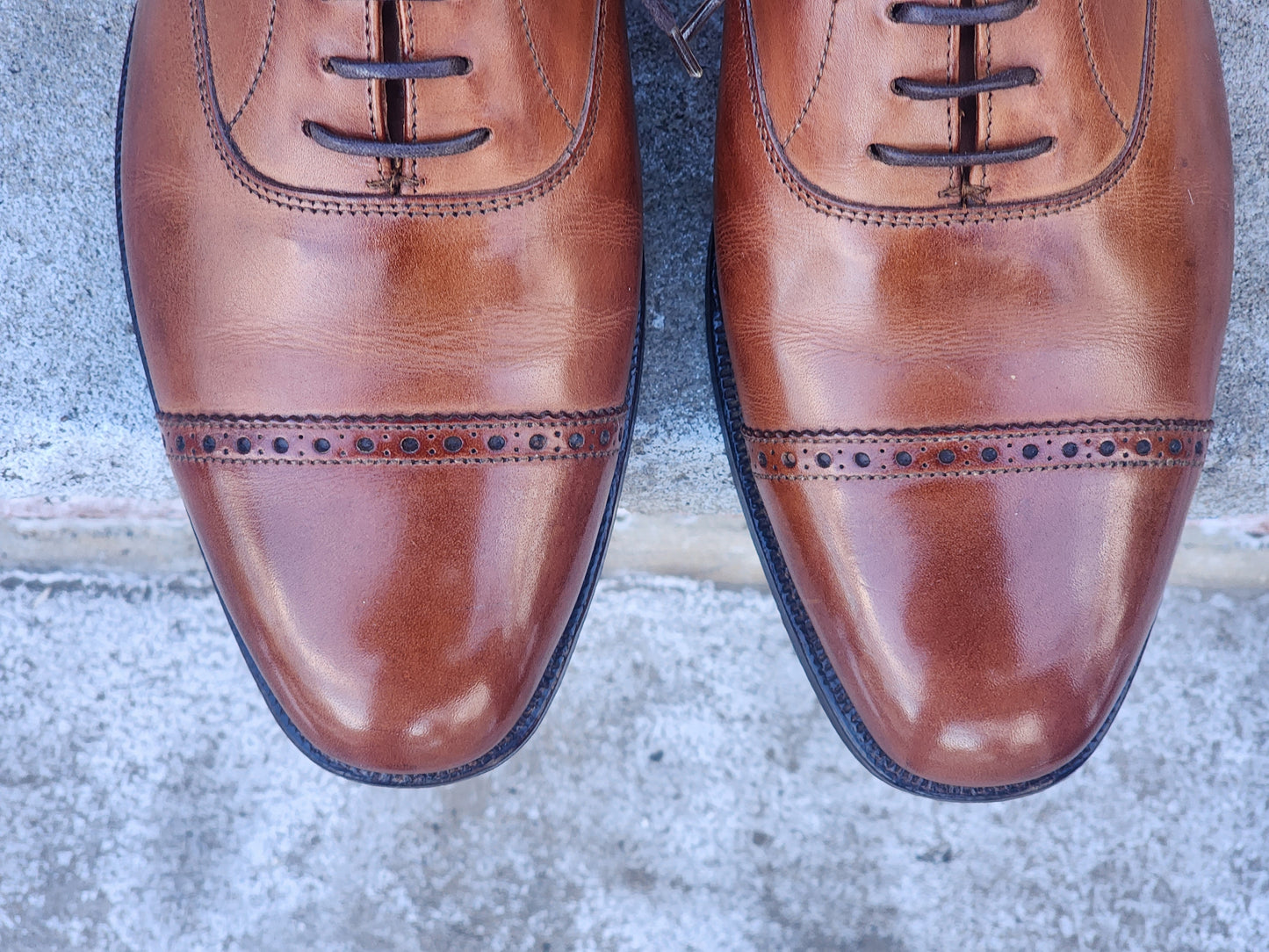 Ralph Lauren - Cap Toe Oxford - Tan Calf - US 7.5