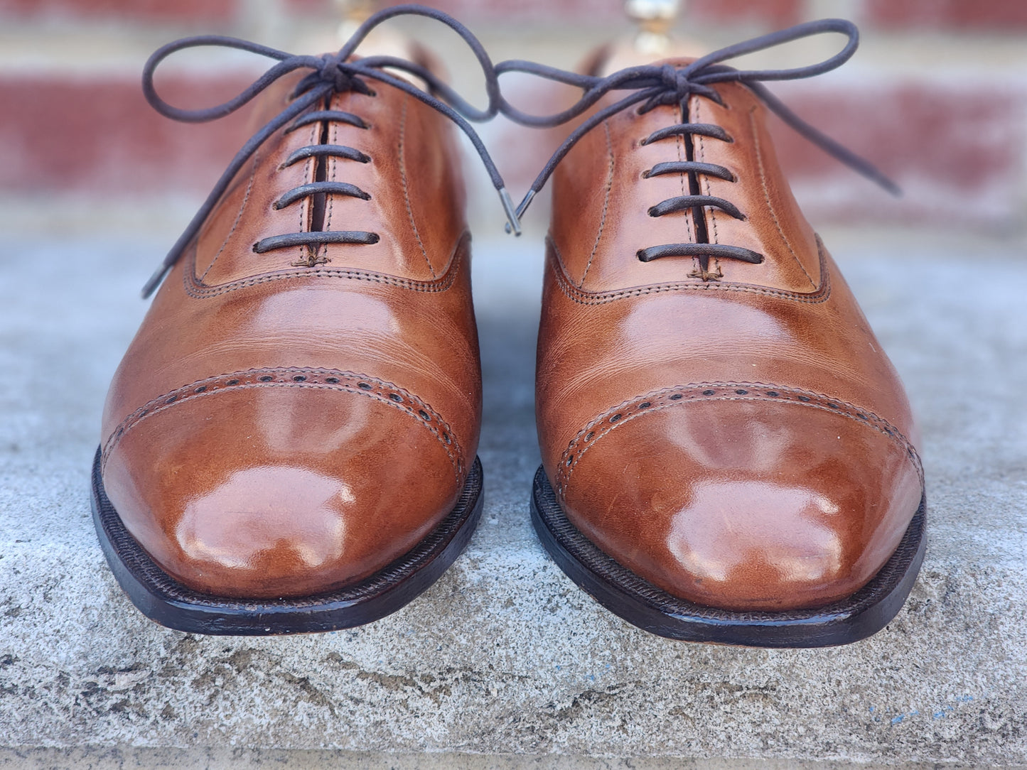 Ralph Lauren - Cap Toe Oxford - Tan Calf - US 7.5