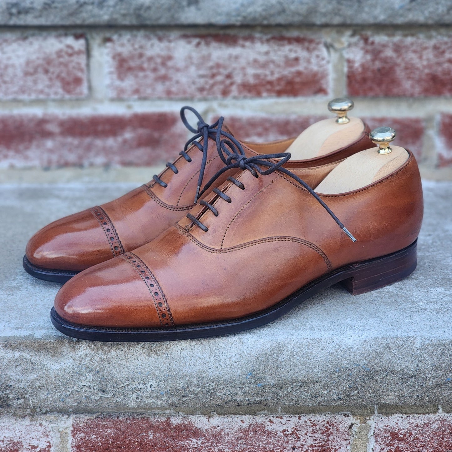 Ralph Lauren - Cap Toe Oxford - Tan Calf - US 7.5