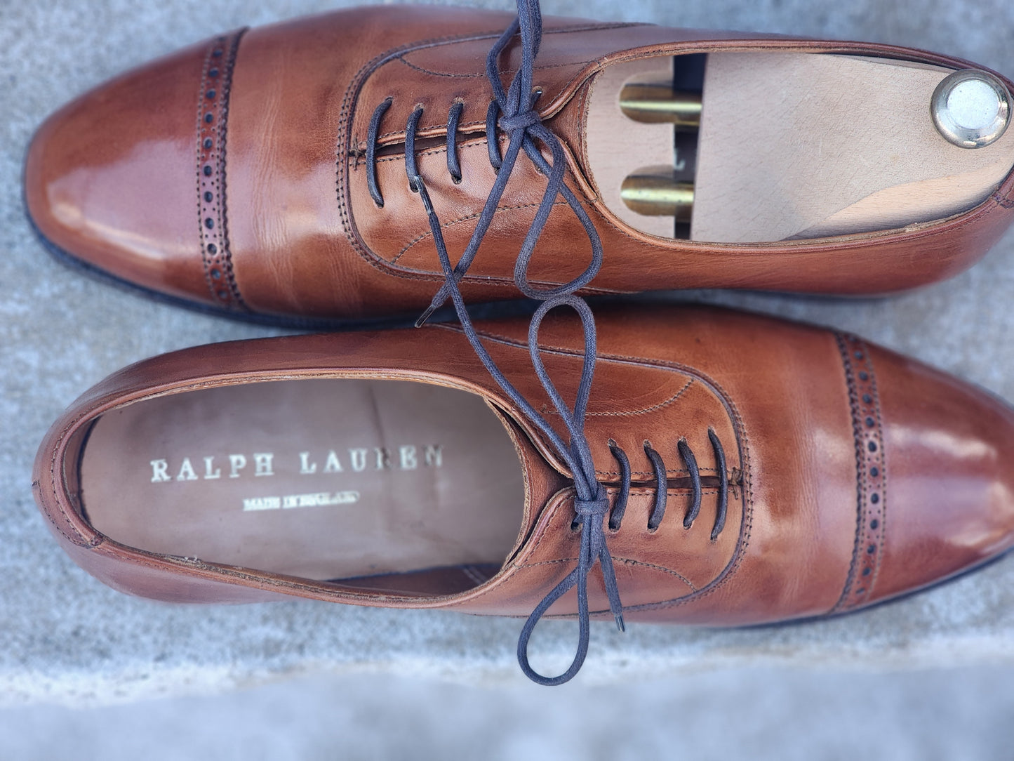 Ralph Lauren - Cap Toe Oxford - Tan Calf - US 7.5