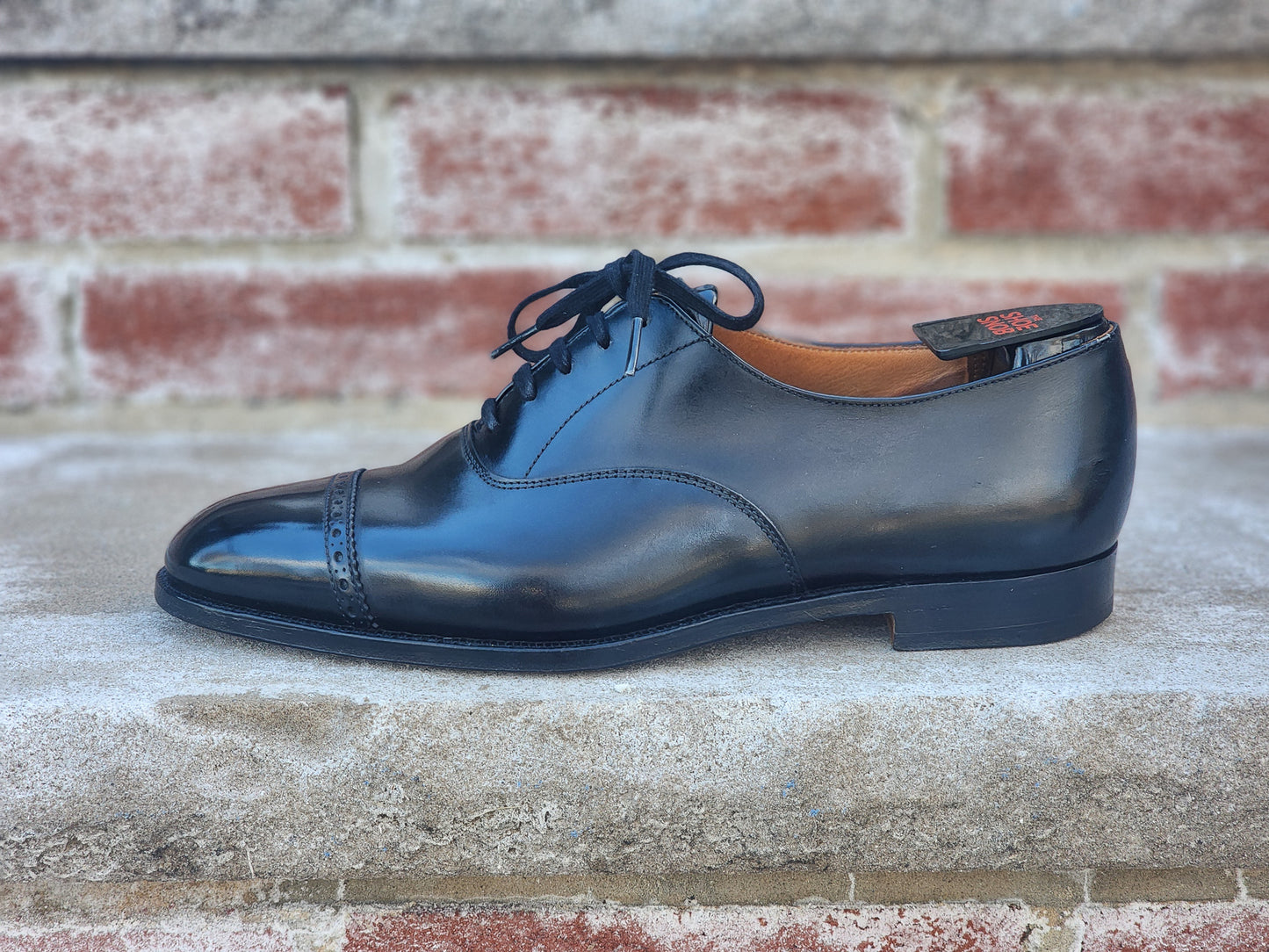 Ralph Lauren - Cap Toe Oxford - Black Calf - US 7.5