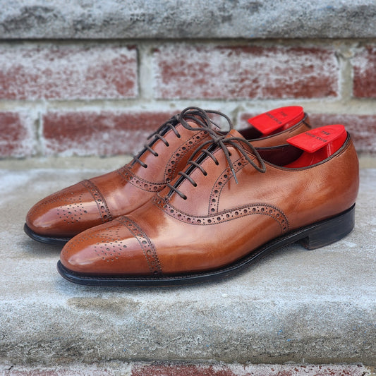 Ralph Lauren Purple Label - Semi Brogue Oxford - Tan Calf - US 7.5