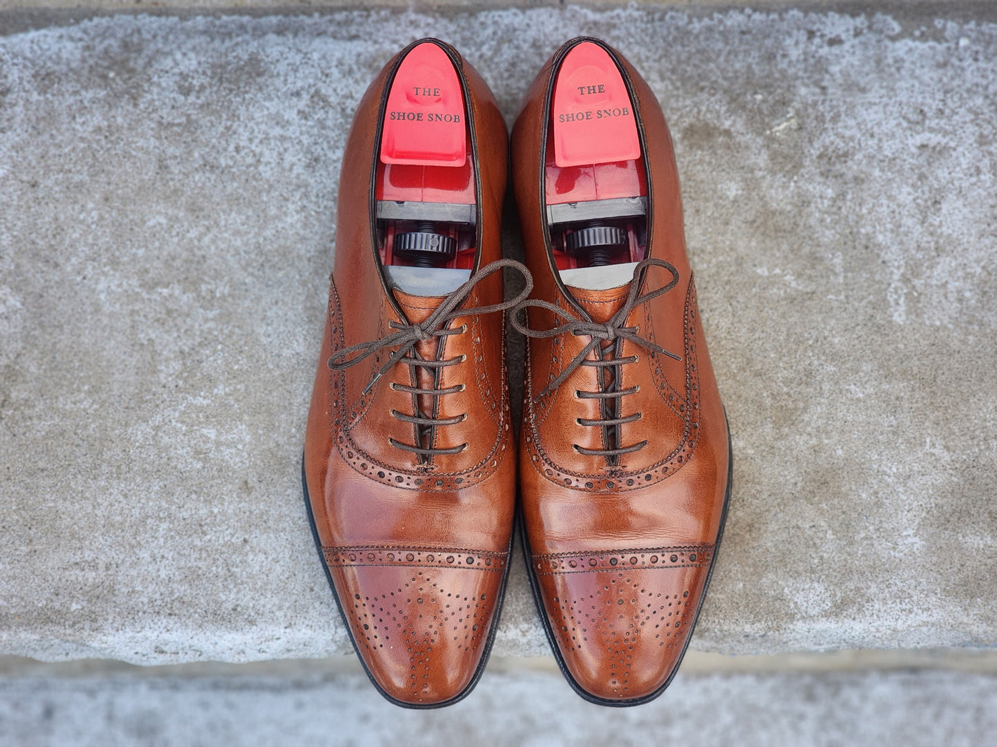 Ralph Lauren Purple Label - Semi Brogue Oxford - Tan Calf - US 7.5