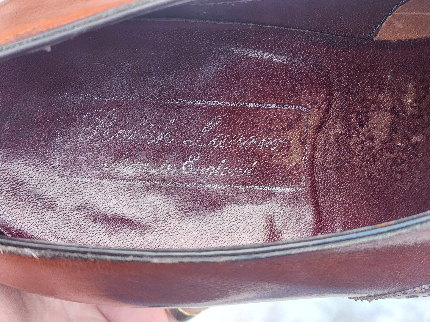 Ralph Lauren Purple Label - Semi Brogue Oxford - Tan Calf - US 7.5