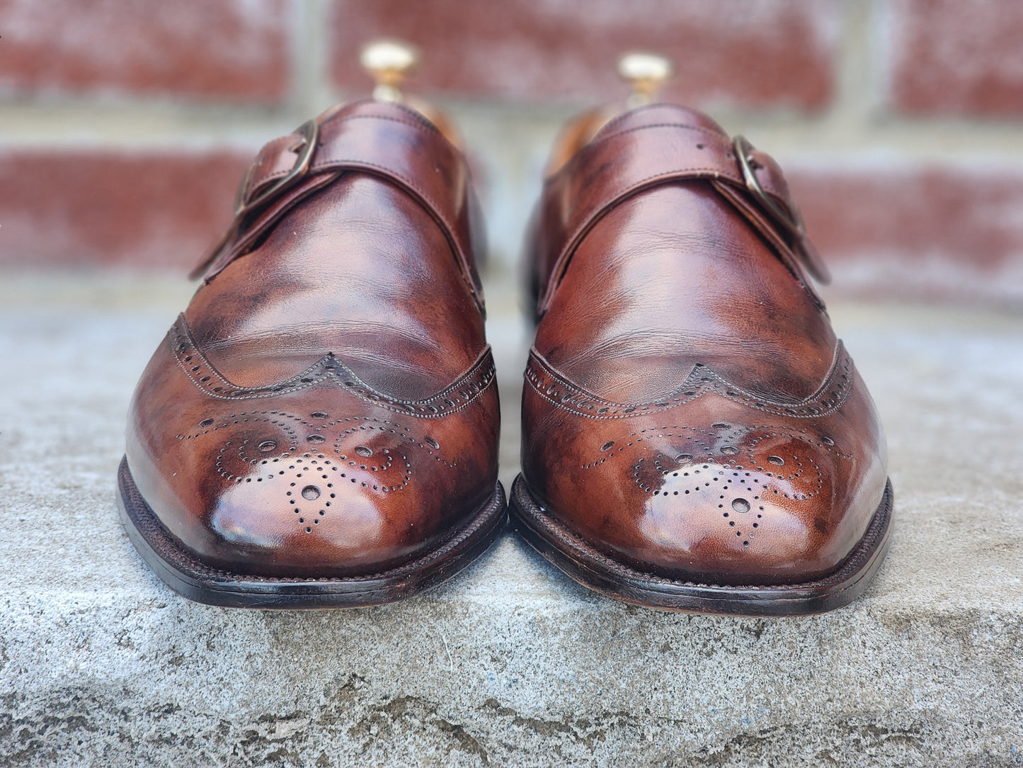 Edward Green - Single Monk Strap - Custom Patina Brown - US 7.5 G (Extra Wide)