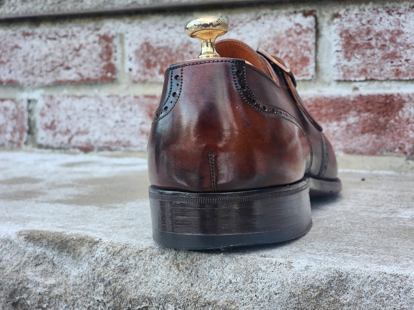 Edward Green - Single Monk Strap - Custom Patina Brown - US 7.5 G (Extra Wide)