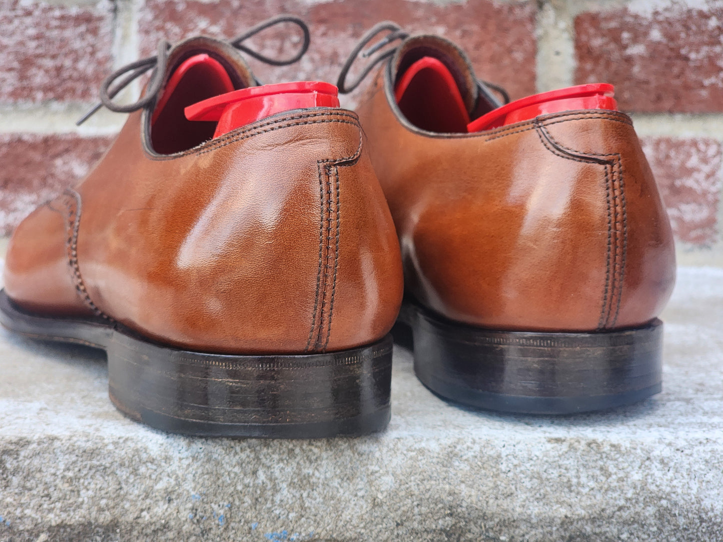 Ralph Lauren Purple Label - Semi Brogue Oxford - Tan Calf - US 7.5