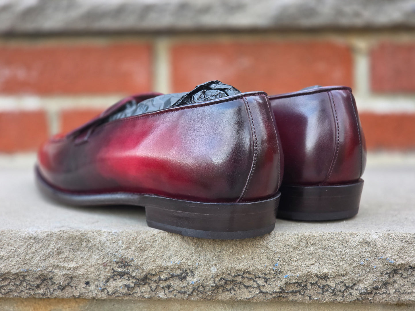 J.FitzPatrick - Butterfly Loafers - Custom Burgundy Patina/Croc - US 11 (US SHIPMENT ONLY)