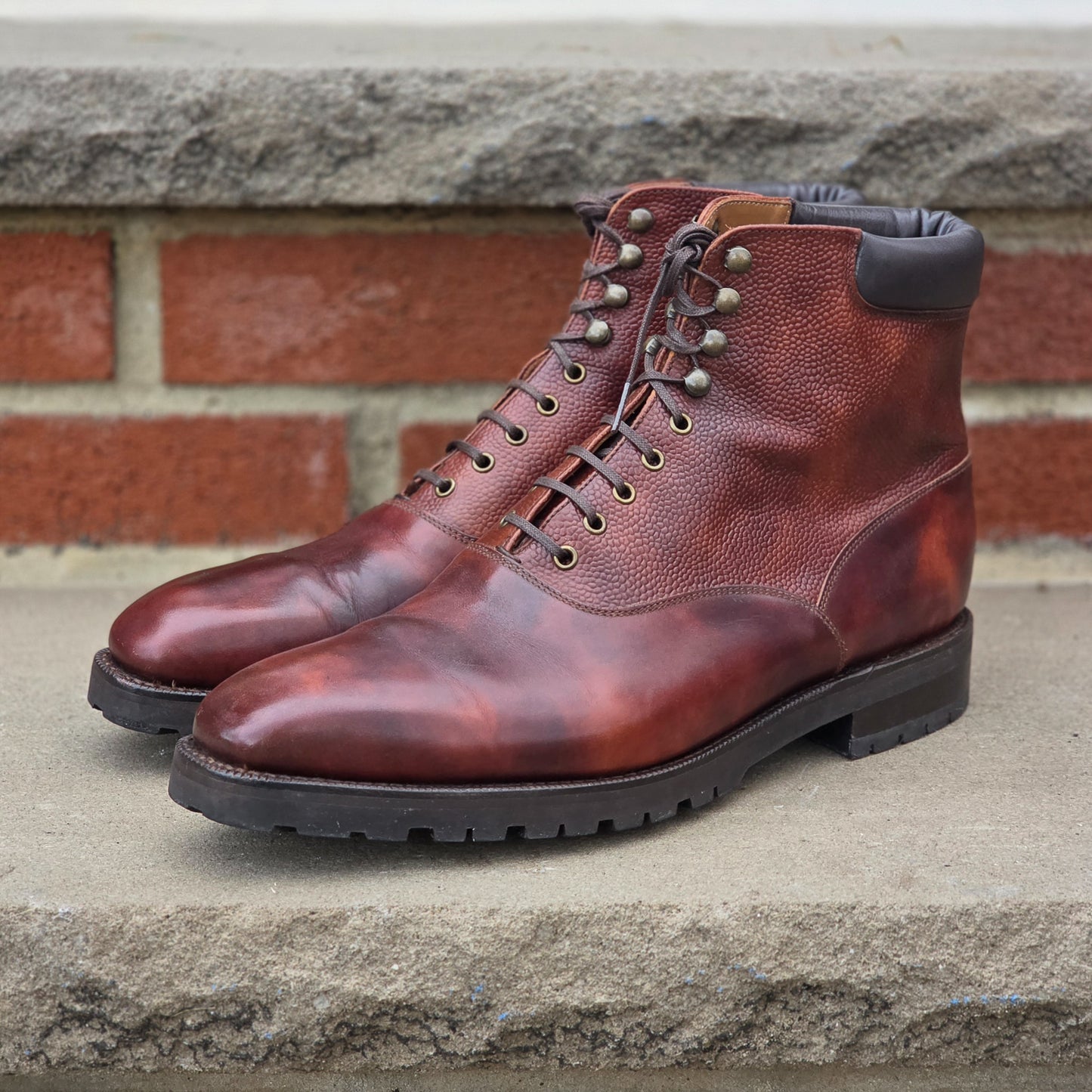 J.FitzPatrick - Oxford Boots - Gold Marble Patina/Gold Grain - US 7.5