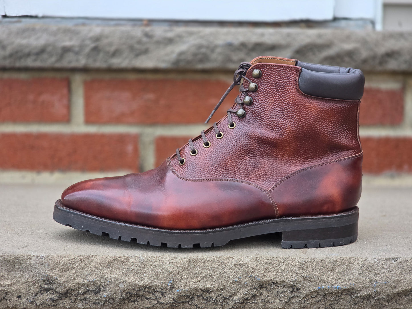 J.FitzPatrick - Oxford Boots - Gold Marble Patina/Gold Grain - US 7.5