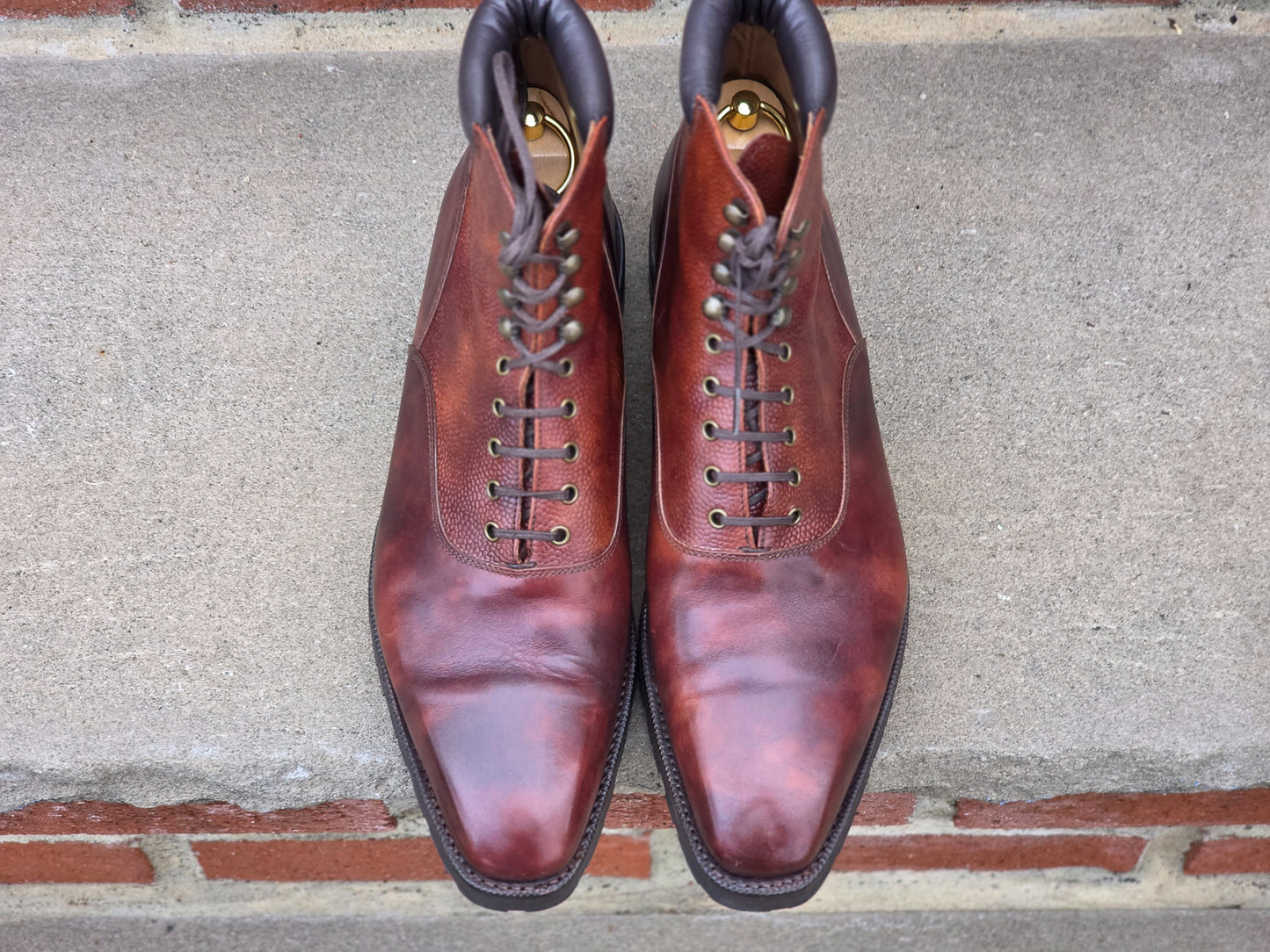 J.FitzPatrick - Oxford Boots - Gold Marble Patina/Gold Grain - US 7.5