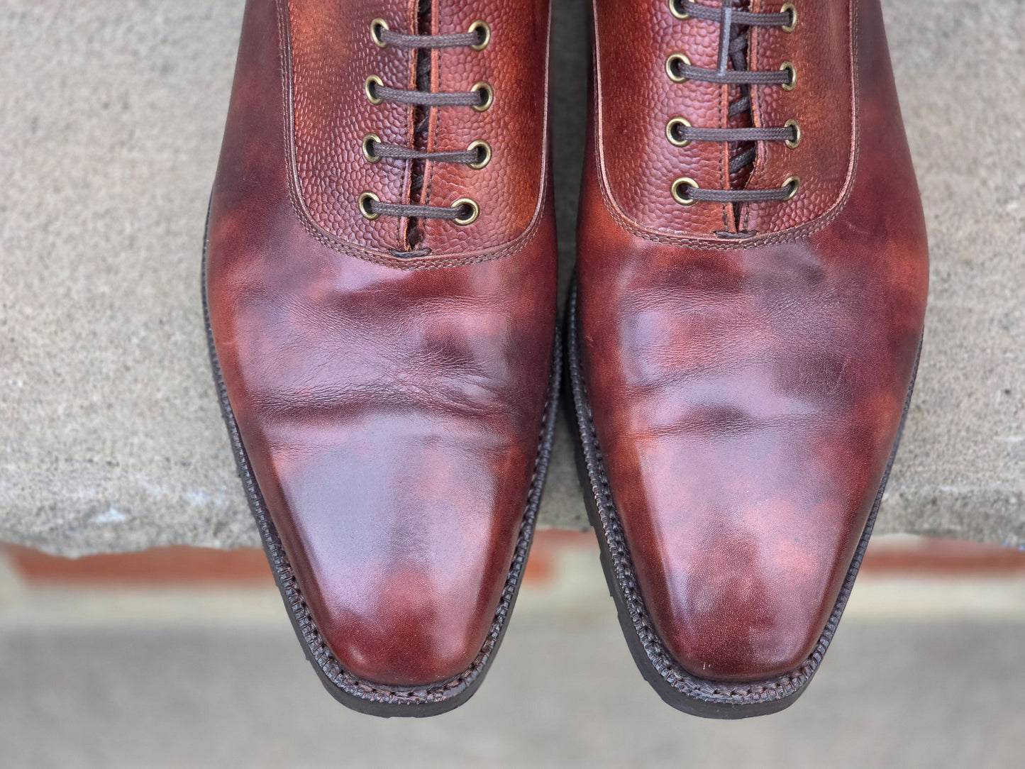 J.FitzPatrick - Oxford Boots - Gold Marble Patina/Gold Grain - US 7.5
