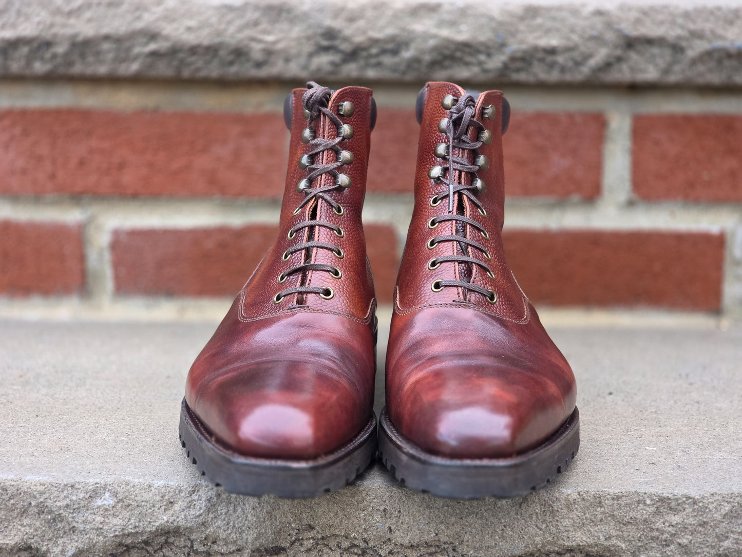 J.FitzPatrick - Oxford Boots - Gold Marble Patina/Gold Grain - US 7.5