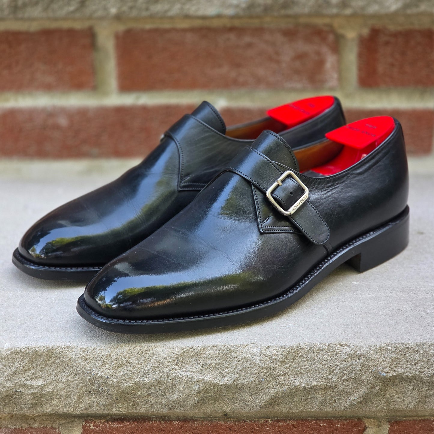 Carmina Albaladejo - Single Monk Strap - Black Calf - US 7 EE