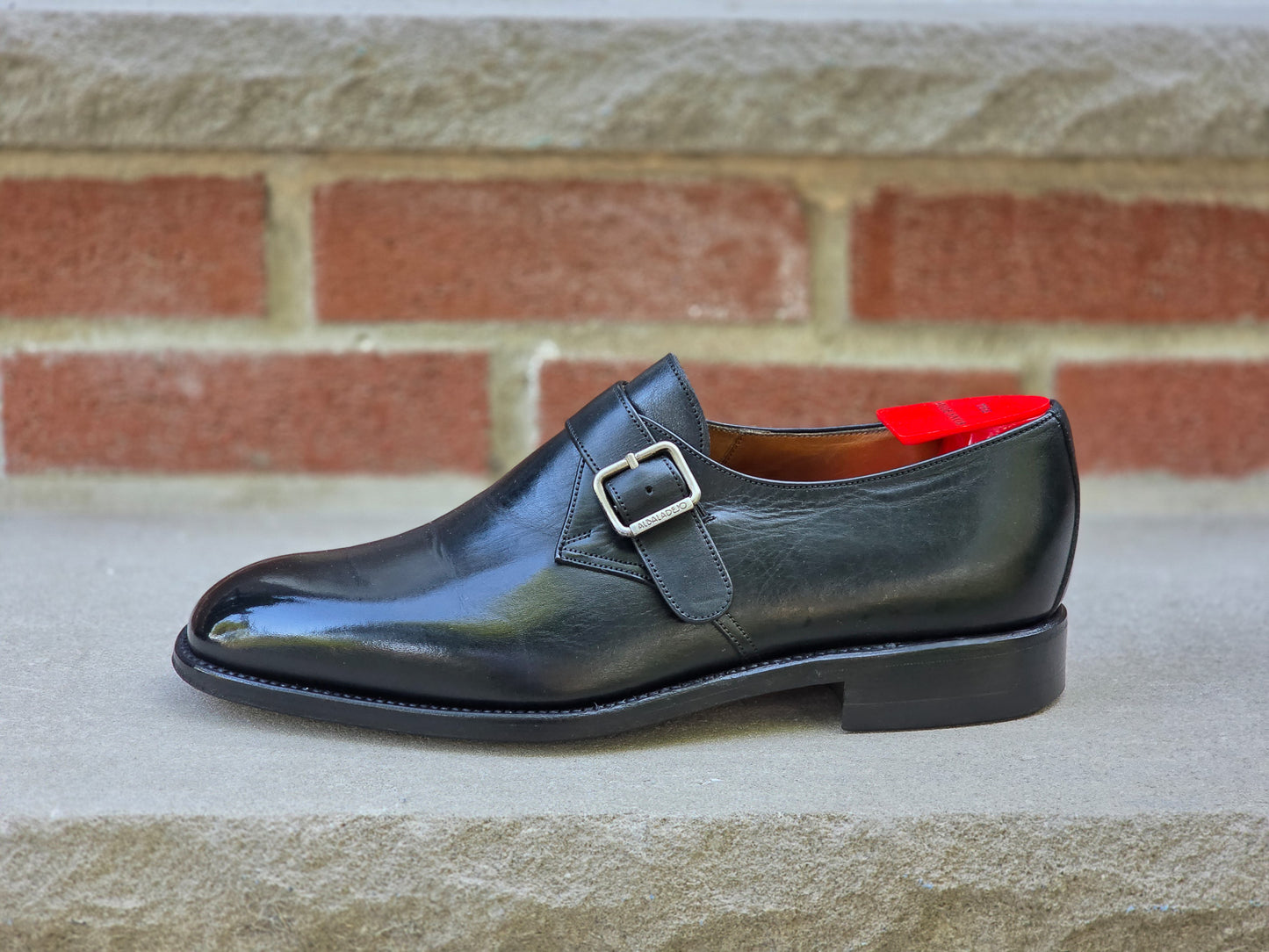 Carmina Albaladejo - Single Monk Strap - Black Calf - US 7 EE