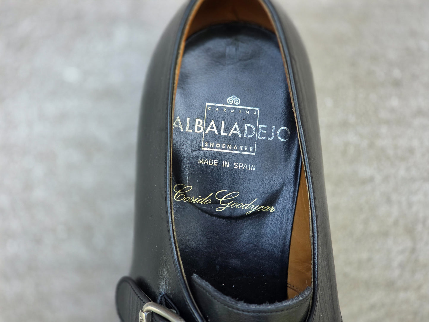 Carmina Albaladejo - Single Monk Strap - Black Calf - US 7 EE