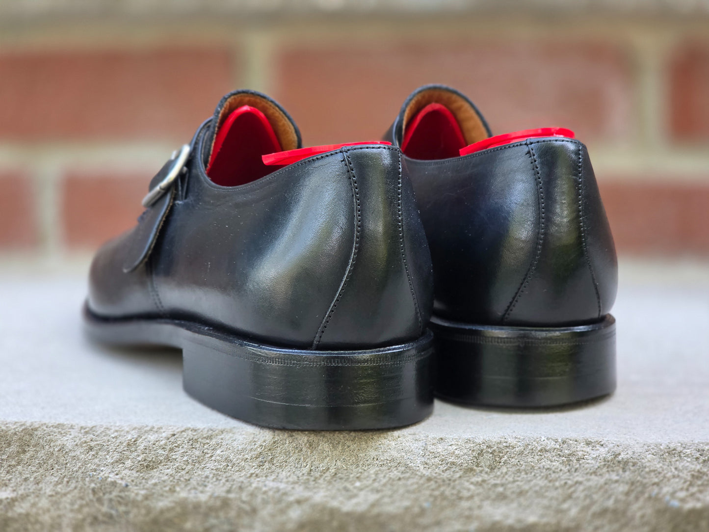 Carmina Albaladejo - Single Monk Strap - Black Calf - US 7 EE