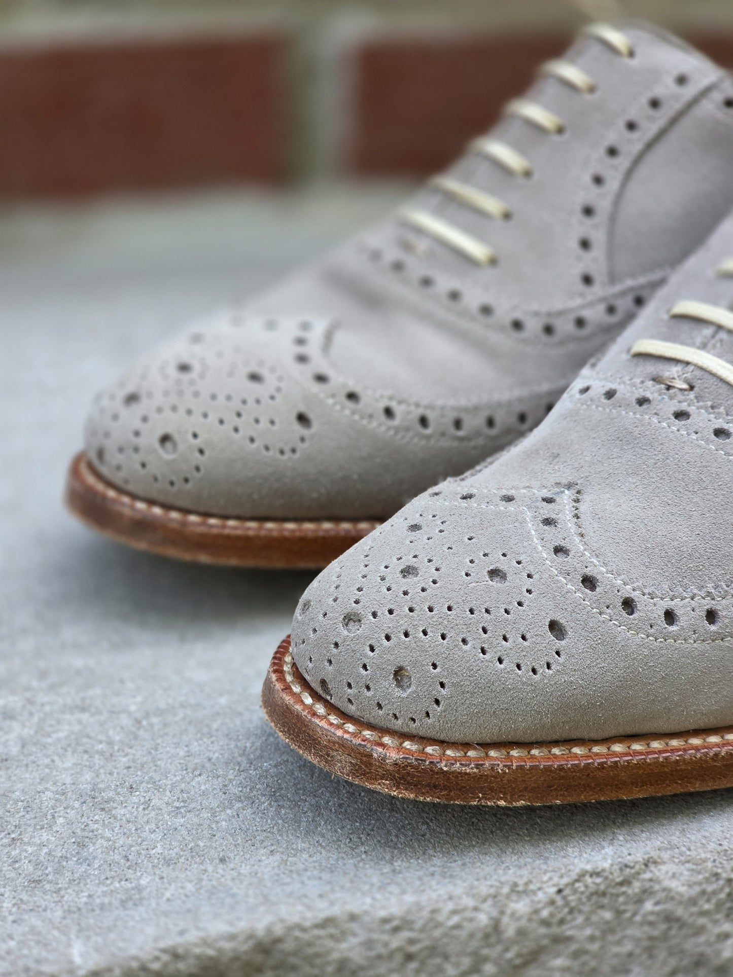 J.FitzPatrick - Full Brogue Oxford - Sande Suede - Women's Size US 5.5