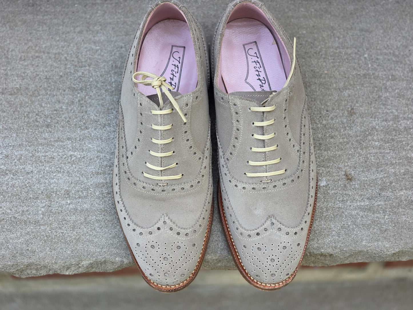 J.FitzPatrick - Full Brogue Oxford - Sande Suede - Women's Size US 5.5