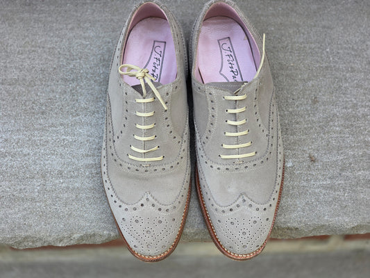 J.FitzPatrick - Full Brogue Oxford - Sande Suede - Women's Size US 5.5